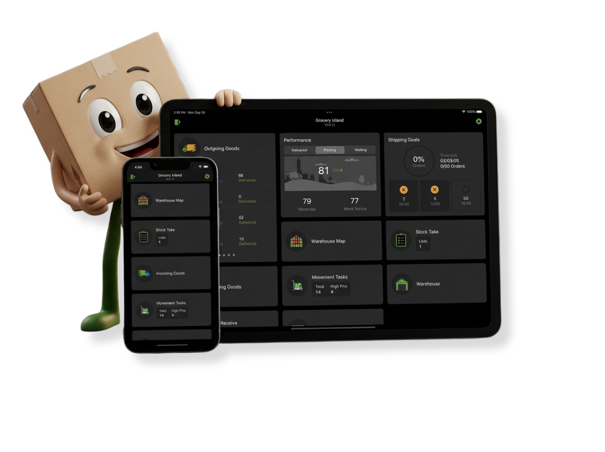 Parcello tablet smartphone